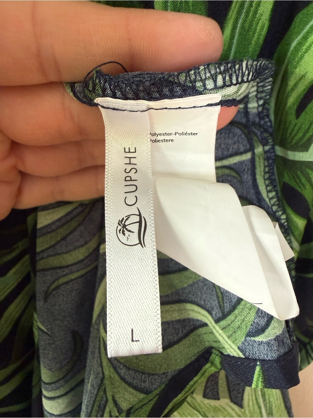 Cupshe Margot Tropical Palm Green Maxi Dress Resortwear Vacation Flirty Coquette - Picture 9 of 12